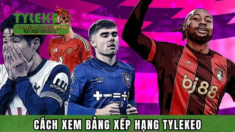 Cách xem bảng xếp hạng tại Tỷ lệ kèo