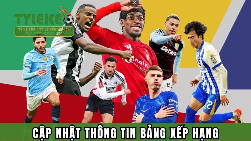 Cập nhật thông tin về bảng thứ hạng bóng đá tại Tỷ lệ kèo