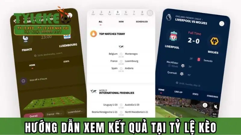 Hướng dẫn xem kết quả bóng đá trực tiếp tại Tỷ lệ kèo